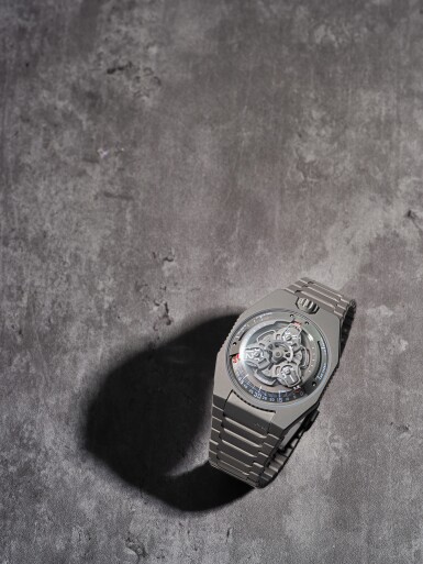 View full screen - View 1 of Lot 13. ‘Full Titanium Jacket’, Reference UR-100V | A limited edition titanium semi-skeletonised wristwatch with revolving satellite time display, distance travelled on earth and distance travelled by earth indication and bracelet, Circa 2022.