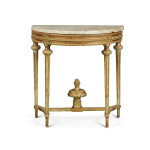 A Louis XVI Giltwood Demilune Side Table, possibly Swedish, late 18th century