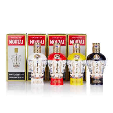 View full screen - View 1 of Lot 15. 2021年贵州茅台酒(炫彩中国)套组 2021 Kweichow Moutai "Colourful China" Assortment (4 BT50).