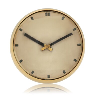View full screen - View 1 of Lot 522. L'Open, Ref. G2831 Gilt brass spherical desk clock Circa 1985.