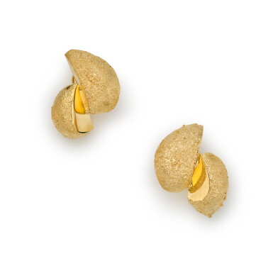 View full screen - View 1 of Lot 152. 'Galets' (Pebbles) Earrings.