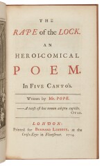 POPE, ALEXANDER | The Rape of the Lock. An heroi-comical poem. In five canto’s. London: Bernard Lintott, 1714