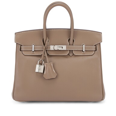 View full screen - View 1 of Lot 652. Etoupe Swift Birkin 25 Palladium Hardware, 2020.