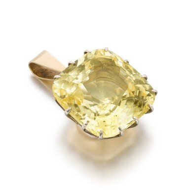 View full screen - View 1 of Lot 36. Yellow Sapphire Pendant .