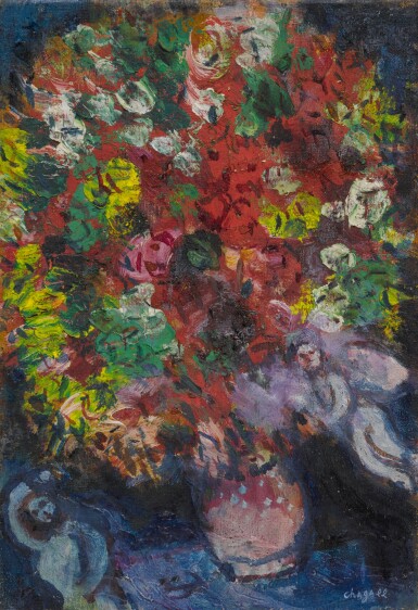 View full screen - View 1 of Lot 23. MARC CHAGALL | L'ANGELOT DANS LE BOUQUET.