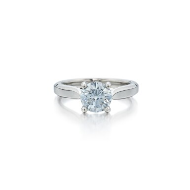 View full screen - View 1 of Lot 61. Fancy Blue Diamond Ring.