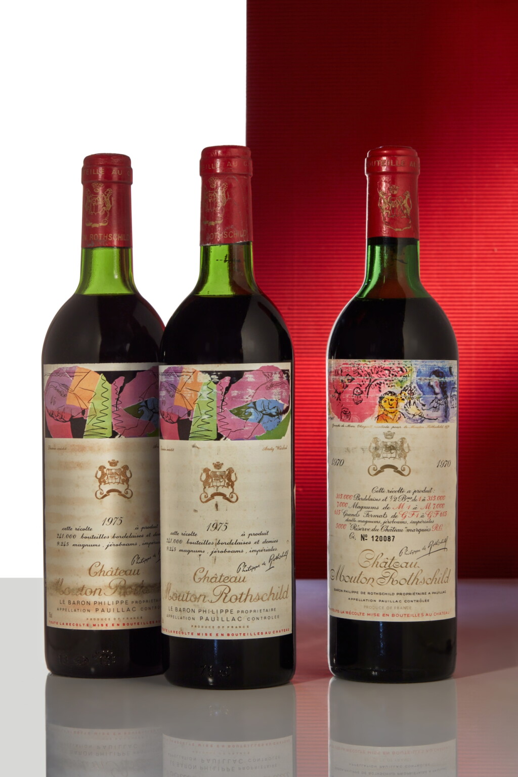 View full screen - View 1 of Lot 582. Château Mouton Rothschild "Vertical" (4 BT).