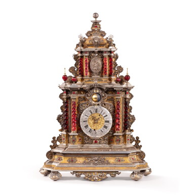View full screen - View 1 of Lot 215. An altar clock, South German/Austrian, early 18th century.
