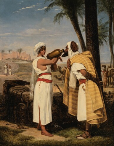View full screen - View 1 of Lot 176. AFTER EMILE-JEAN-HORACE VERNET | REBECCA AND ELEAZAR AT THE WELL.