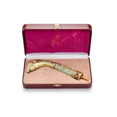 View full screen - View 1 of Lot 8005. Gem Set and Diamond Cane Handle | 彩色寶石 配 鑽石 手杖.