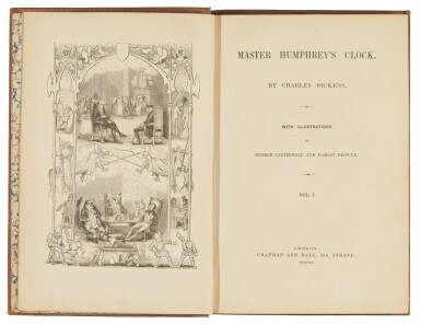 View full screen - View 1 of Lot 72. Dickens, Master Humphrey's Clock, 1840-41, first edition in book form, bound from the weekly parts, variant binding.