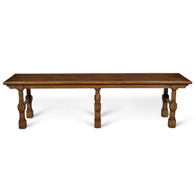 View full screen - View 1 of Lot 239. A Large Pugin Style Walnut Refectory Table.
