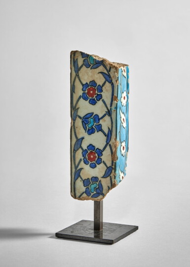 View full screen - View 1 of Lot 513. An Iznik Pottery Tile Fragment, Turkey, circa 1570.