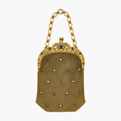 View full screen - View 1 of Lot 84. Sapphire and Diamond Evening Bag .