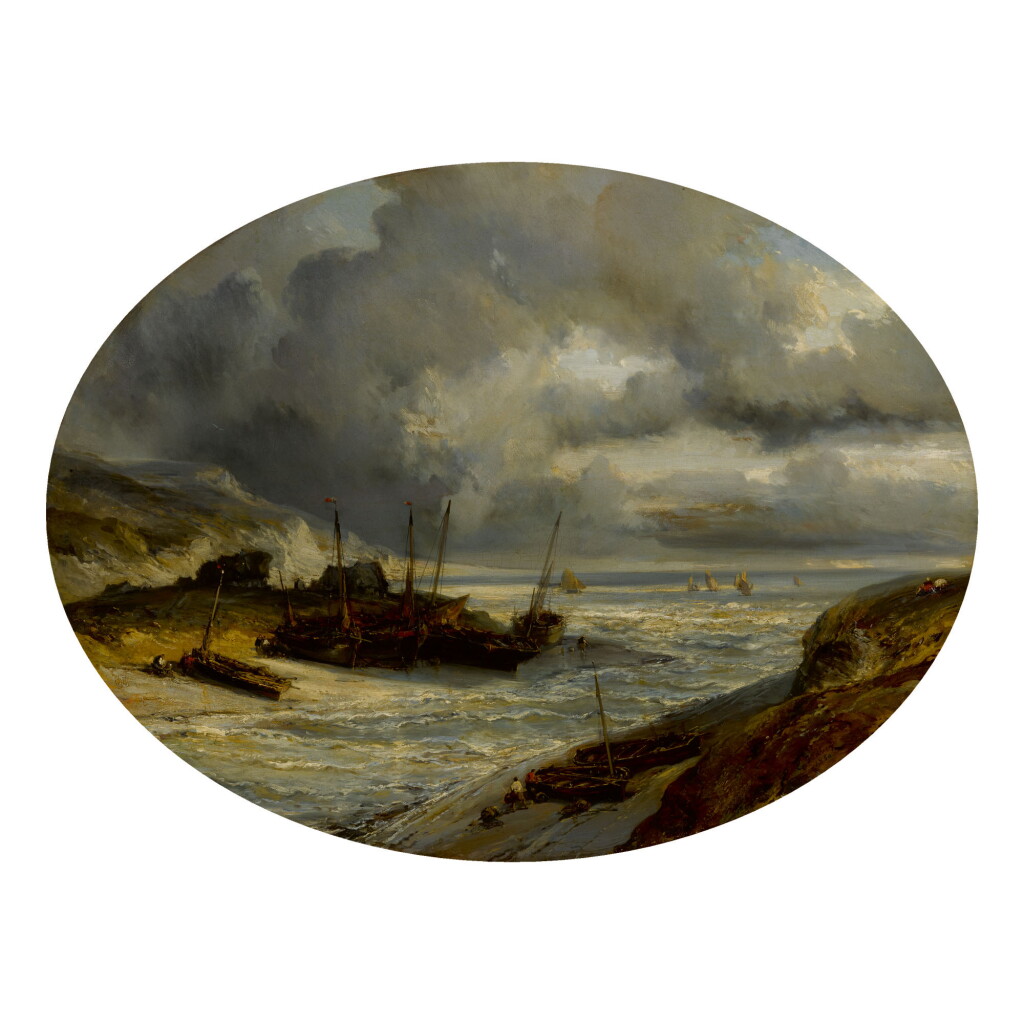 View full screen - View 1 of Lot 118. LOUIS-GABRIEL-EUGÈNE ISABEY | BATEAUX SUR LE RIVAGE .