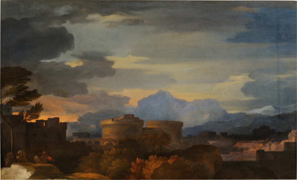 View full screen - View 1 of Lot 362. Classical Landscape with Two Towers.
