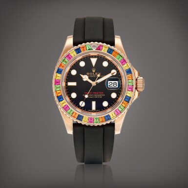 View full screen - View 1 of Lot 2130. Yacht-Master, Reference 116695SATS | An Everose gold, diamond, tsavorite and multi-coloured sapphire-set wristwatch with date, Circa 2018 | 勞力士 | Yacht-Master 型號116695SATS | 永恆玫瑰金鑲鑽石、沙弗來石及多彩寶石腕錶,備日期顯示,約2018年製.