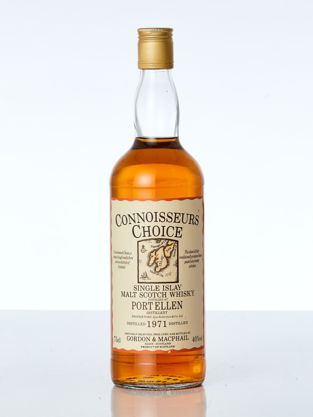 View full screen - View 1 of Lot 7629. Port Ellen Gordon & MacPhail Connoisseurs Choice 40.0 abv 1971 (1 BT).