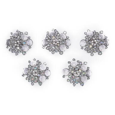 View full screen - View 1 of Lot 91. Five Floret wall lights.