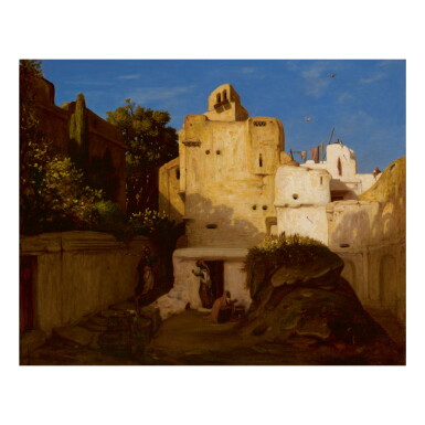 View full screen - View 1 of Lot 472. ALEXANDRE-GABRIEL DECAMPS | IN THE SHADE OF THE COURTYARD .
