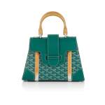 GOYARD | GREEN SAIGON PM IN COATED CANVAS AND LEATHER WITH WOODEN TOP HANDLE, 2013