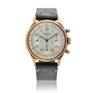 View full screen - View 1 of Lot 258. Reference 788 Premier A pink gold antimagnetic chronograph wristwatch, Circa 1945.