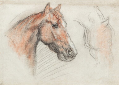View full screen - View 1 of Lot 1158. Studies of a Horse's head | Etudes d'une tête de cheval.