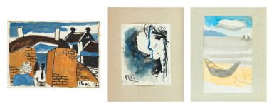 View full screen - View 1 of Lot 2058. Bui Xuan Phai 裴春派 | i. Street scene ii. Face iii. Boat i. 街景 ii. 臉 iii. 船.