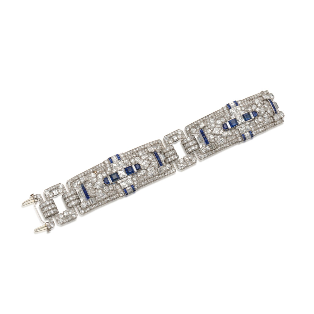 View full screen - View 1 of Lot 446. Sapphire and Diamond Bracelet.