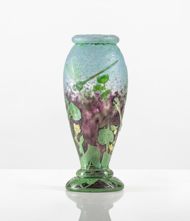 View full screen - View 1 of Lot 37. Libellules et renoncules vase , circa 1904.