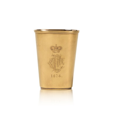 View full screen - View 1 of Lot 1004. Royal: an Austro-Hungarian 14 carat gold beaker, maker's mark unclear, Vienna, circa 1874.