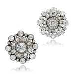 Two diamond brooches, 1890s