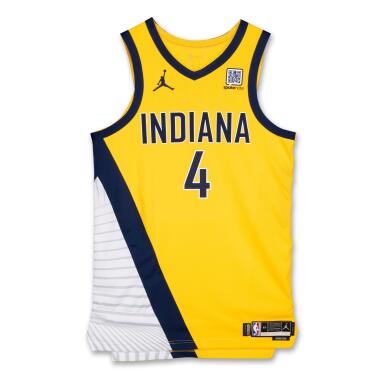 View full screen - View 1 of Lot 63. Tristen Newton Indiana Pacers 2024-2025 Emirates NBA Cup Game Issued Statement Edition Jersey .