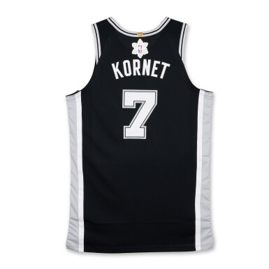 View full screen - View 1 of Lot 43. Luke Kornet ‘Christmas Day’ San Antonio Spurs 2025-2026 Game Worn Icon Edition Jersey .