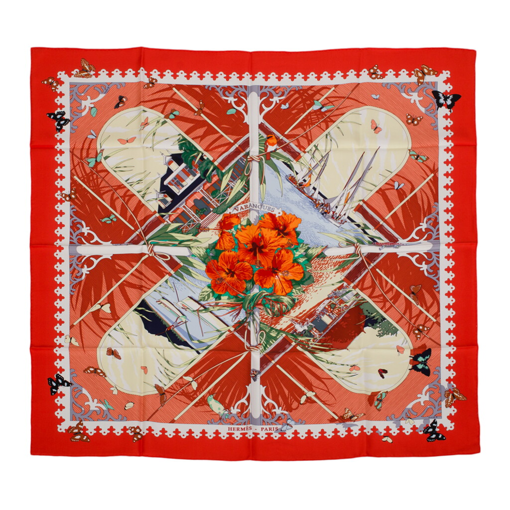 View full screen - View 1 of Lot 151. Hermès "Varangues" Scarf 90cm of Silk Twill.