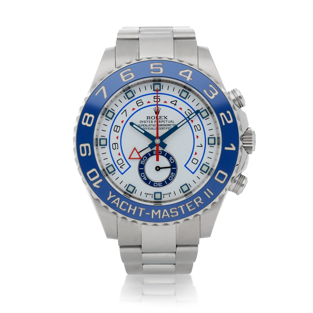 View full screen - View 1 of Lot 422. Yacht-Master II, Ref. 116680 Stainless steel fly-back chronograph wristwatch with programmable countdown mechanism and bracelet Circa 2015 | 勞力士 116680型號「Yacht-Master II」精鋼飛返計時鍊帶腕錶備倒數計時調校裝置,年份約2015.