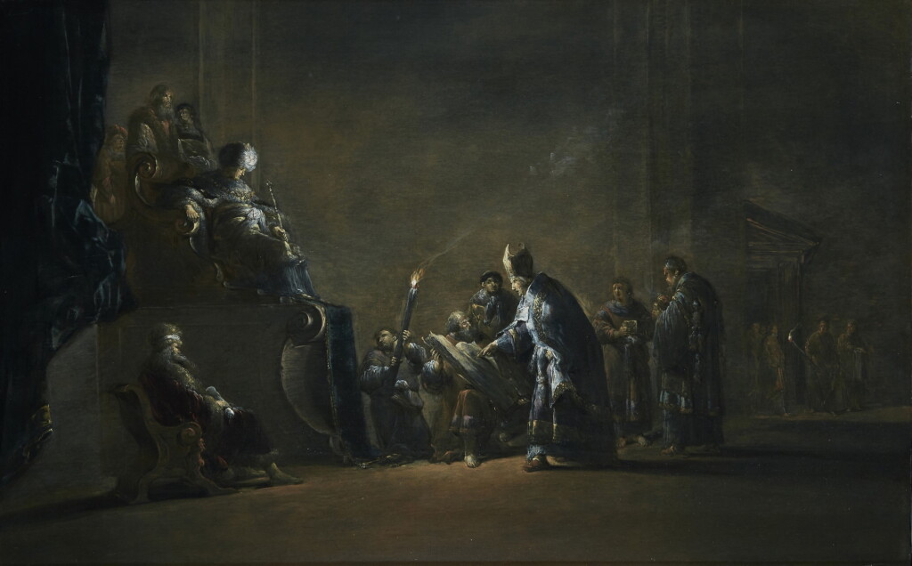 View full screen - View 1 of Lot 269. LEONARD BRAMER | KING HEROD ASKING THE SCRIBES WHERE JESUS WILL BE BORN.