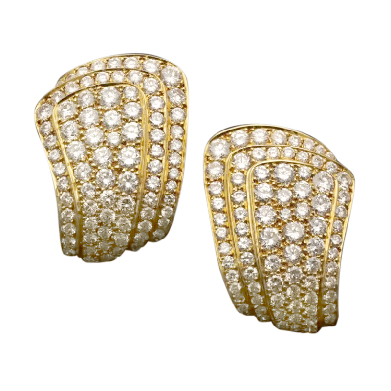 Gold and Diamond Earrings