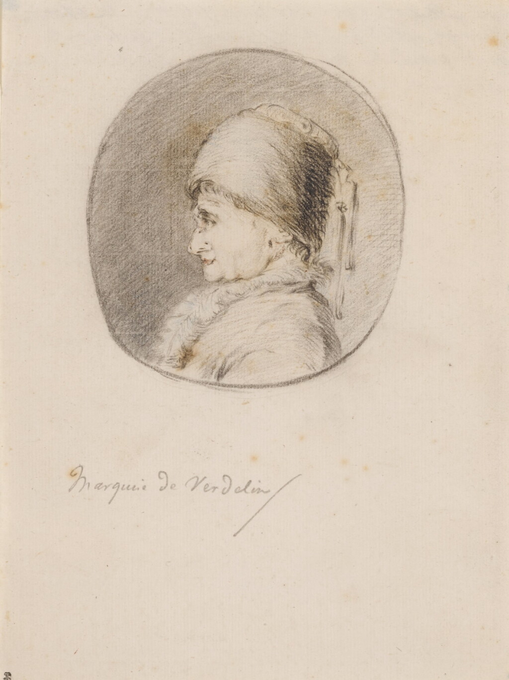 View full screen - View 1 of Lot 157. Portrait of Jean-Jacques Rousseau (1712-1778), in profile, in a fur hat with tassels and a fur-trimmed coat.
