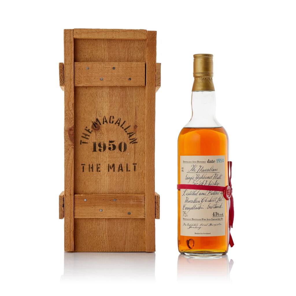 View full screen - View 1 of Lot 8102. The Macallan Red Ribbon 43.0 abv 1950 (1 BT75).