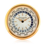 A large gilt brass wall clock with world time dial, Circa 2000