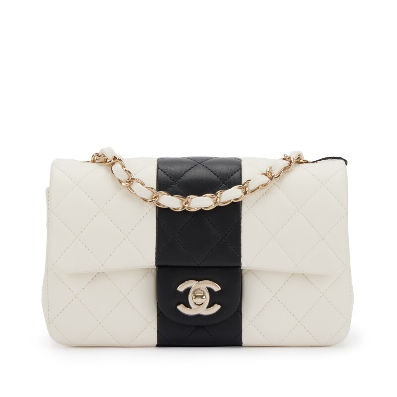 Chanel Black And White Quilted Mini Flap Bag Gold 2021 Available For Immediate Sale At Sotheby's