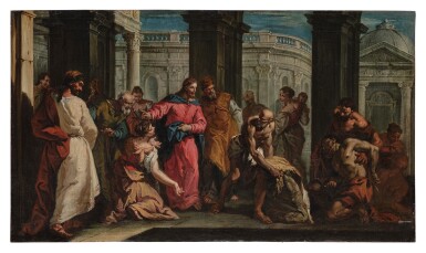 View full screen - View 1 of Lot 127. Christ healing the paralytic man at the pool of Bethesda.