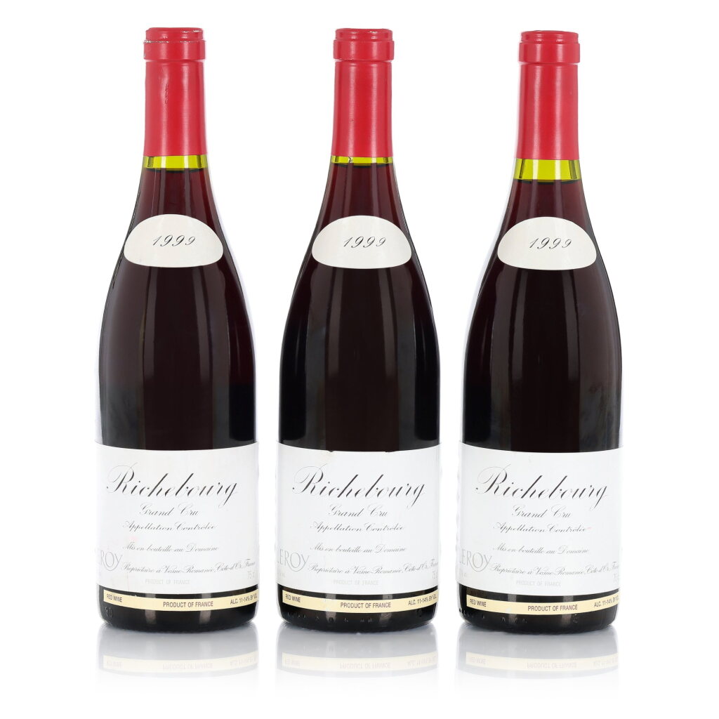 View full screen - View 1 of Lot 39. Richebourg 1999 Domaine Leroy (3 BT).