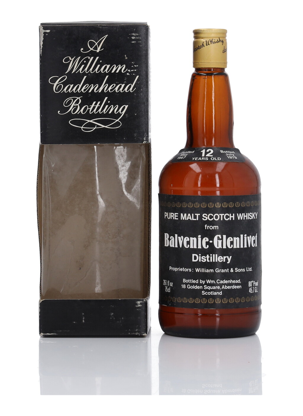 View full screen - View 1 of Lot 56. Balvenie-Glenlivet 12 Year Old Cadenhead's Dumpy 80 Proof 1967 (1 Bottle 75cl).