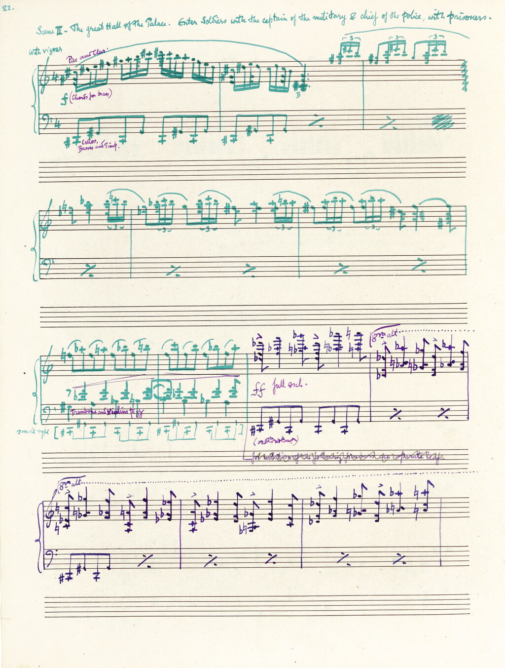 View full screen - View 1 of Lot 55. F. Delius. Manuscript by Philip Heseltine ("Peter Warlock") of the vocal score of Delius's "Hassan", 1921.