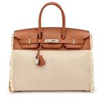 Gold Swift and Toile H Fray Fray Birkin 35 Palladium Hardware, 2023