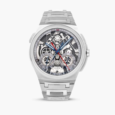 View full screen - View 1 of Lot 2111. Antarctique Rattrapante "Ice Blue" | A limited edition stainless steel semi-skeletonised split seconds chronograph wristwatch with bracelet, Circa 2024.