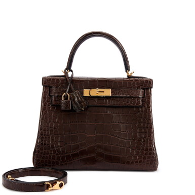 View full screen - View 1 of Lot 3085. Gris Elephant Matte Mississippiensis Alligator Kelly 28 Retourné Gold Hardware, 2022.
