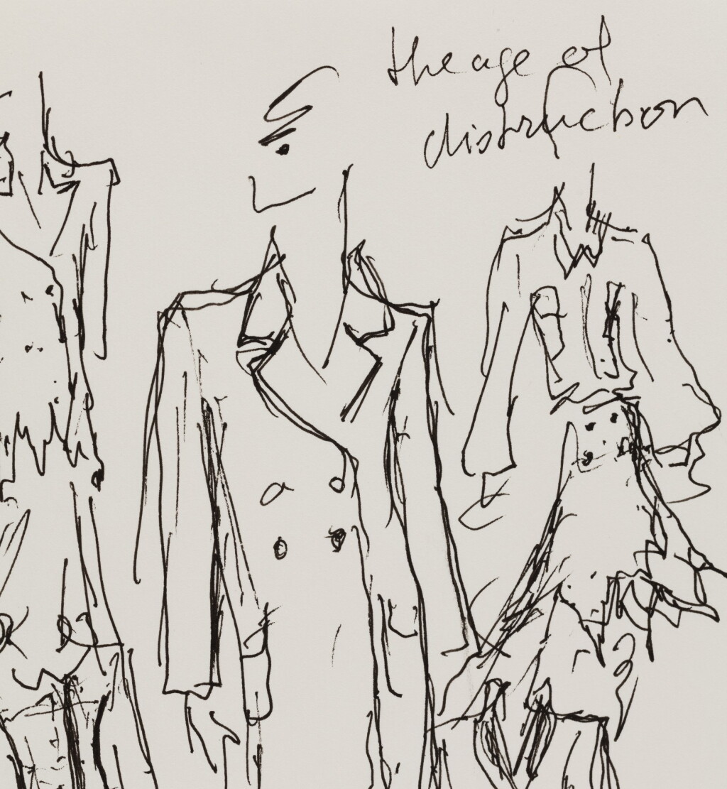 View full screen - View 1 of Lot 4. An original sketch for fashion | Croquis de mode original.